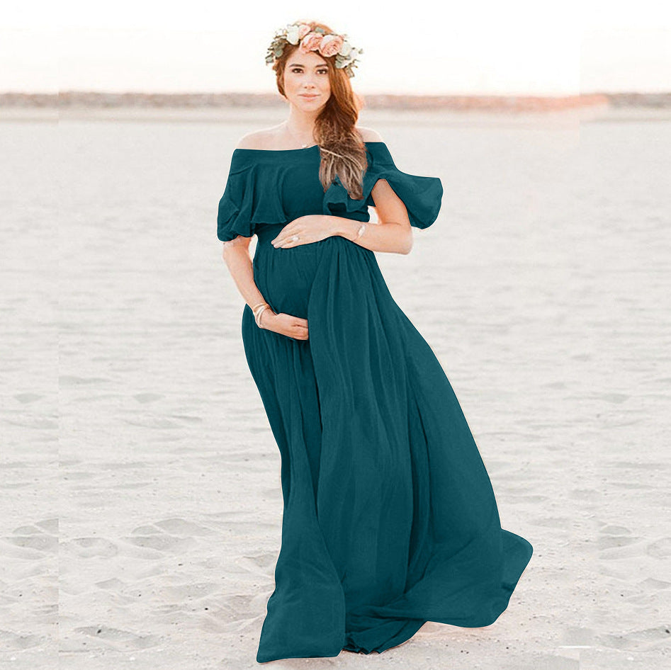 Loose Trailing Off-shoulder Pregnant Women Dress