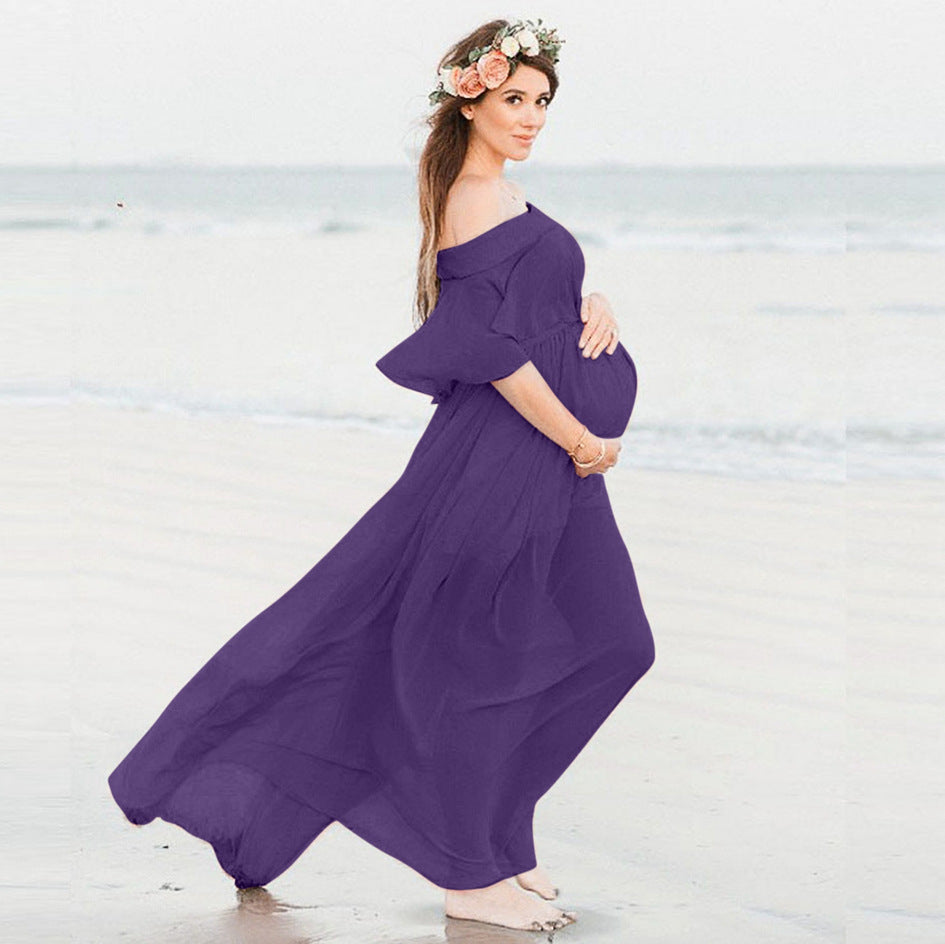 Loose Trailing Off-shoulder Pregnant Women Dress