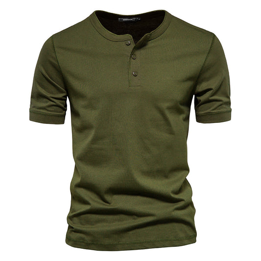 Men's Fashion Solid Color Slim Round Neck Short Sleeve T-shirt