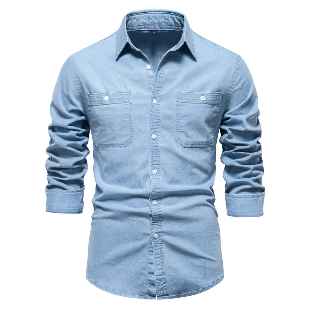 Men's Fashion Casual Denim Long Sleeve Shirt