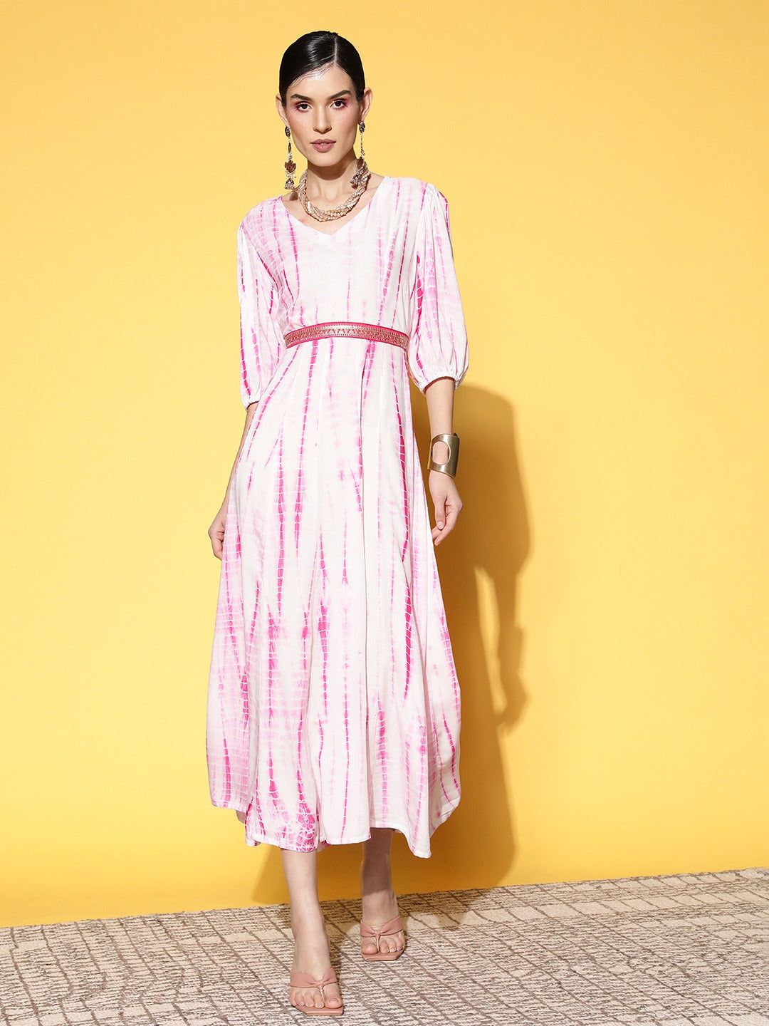 Pink Midi Dress-Yufta Store-8169DRSWHXS