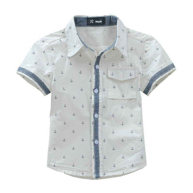 Printed Cotton Middle-Aged Boys' Shirts Orchids Boutique