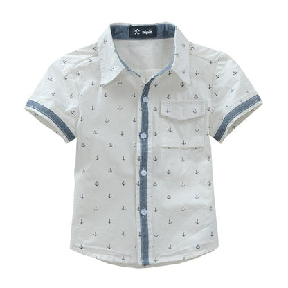 Printed Cotton Middle-Aged Boys' Shirts Orchids Boutique