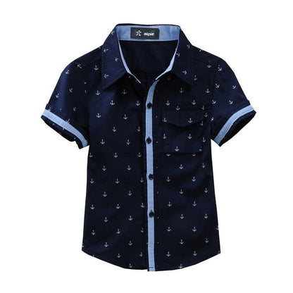 Printed Cotton Middle-Aged Boys' Shirts Orchids Boutique