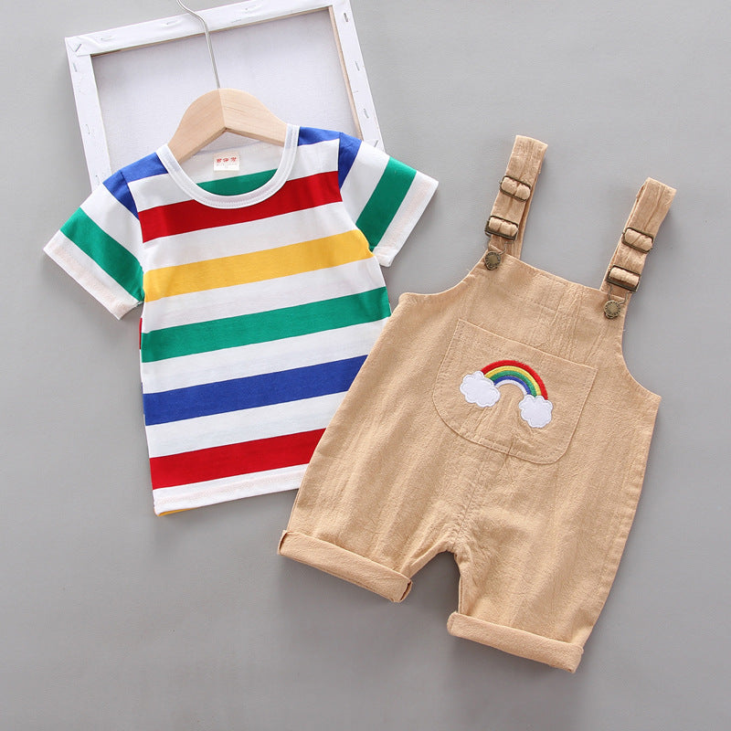 Rainbow Bib Pants Girls Baby Kids Orchids Boutique