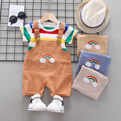 Rainbow Bib Pants Girls Baby Kids Orchids Boutique