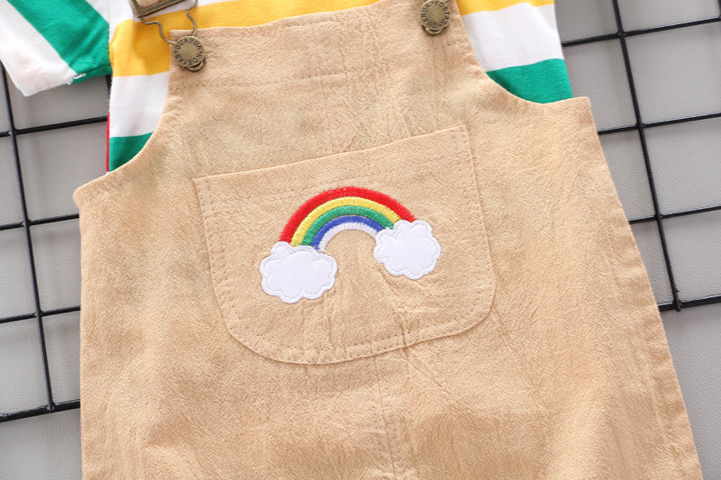 Rainbow Bib Pants Girls Baby Kids Orchids Boutique