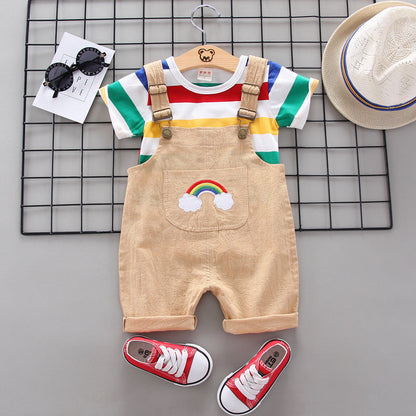 Rainbow Bib Pants Girls Baby Kids Orchids Boutique