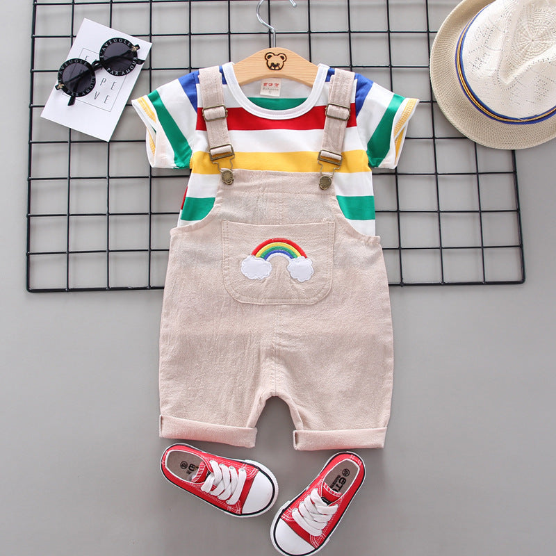 Rainbow Bib Pants Girls Baby Kids Orchids Boutique