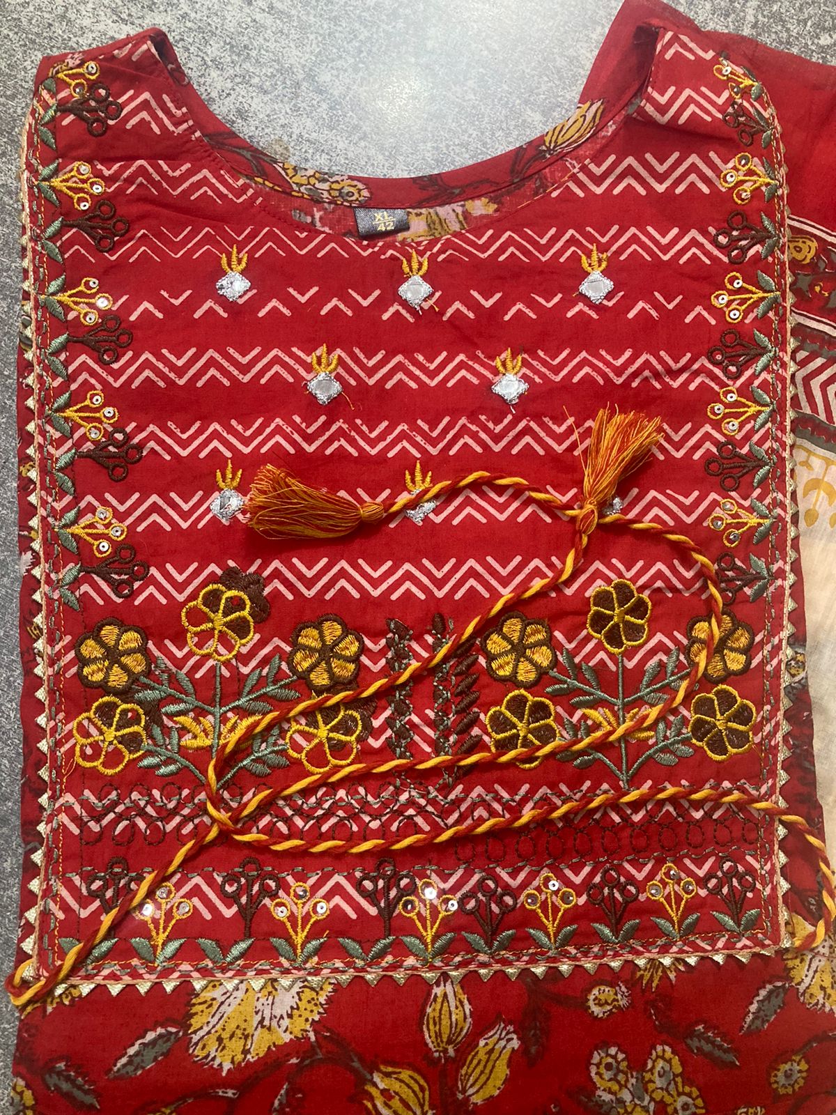 Red Premium Cotton Anarkali Suit Orchids Boutique