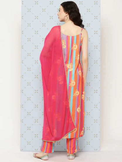 Pink Moss Digital Printed Kurta with Pant and Dupatta