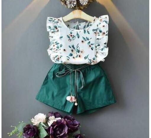 Summer Children Clothes Big Bow T-Shirt Shorts Clothing Set Orchids Boutique