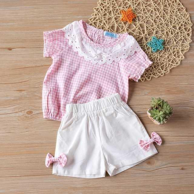 Summer Children Clothes Big Bow T-Shirt Shorts Clothing Set Orchids Boutique