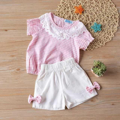 Summer Children Clothes Big Bow T-Shirt Shorts Clothing Set Orchids Boutique