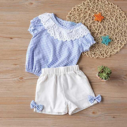 Summer Children Clothes Big Bow T-Shirt Shorts Clothing Set Orchids Boutique