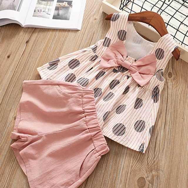 Summer Children Clothes Big Bow T-Shirt Shorts Clothing Set Orchids Boutique