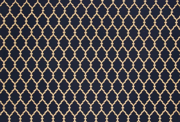 Blue Cotton Gold Geometric Printed Placemat Set Of 6