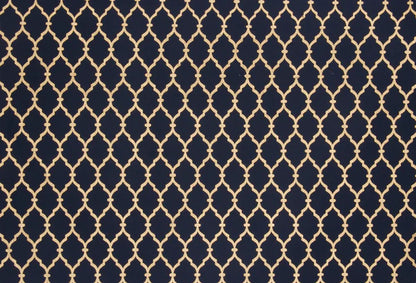 Blue Cotton Gold Geometric Printed Placemat Set Of 6