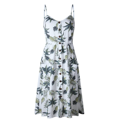 Women's Fashion Suspenders Floral Dress Orchids Boutique