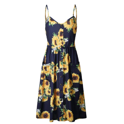 Women's Fashion Suspenders Floral Dress Orchids Boutique