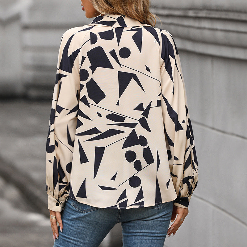 Women's Long-sleeved Printed Shirt Orchids Boutique