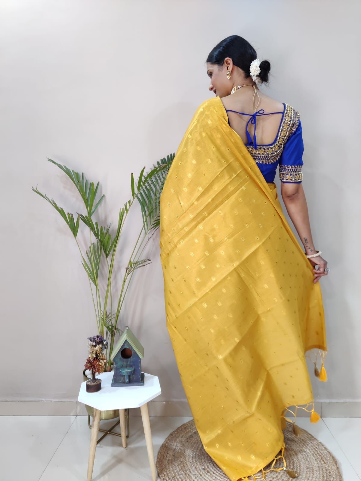 Yellow Uppada Cotton Ready to Wear Saree Orchids Boutique