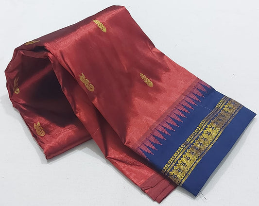 Maroon Semi Silk Saree