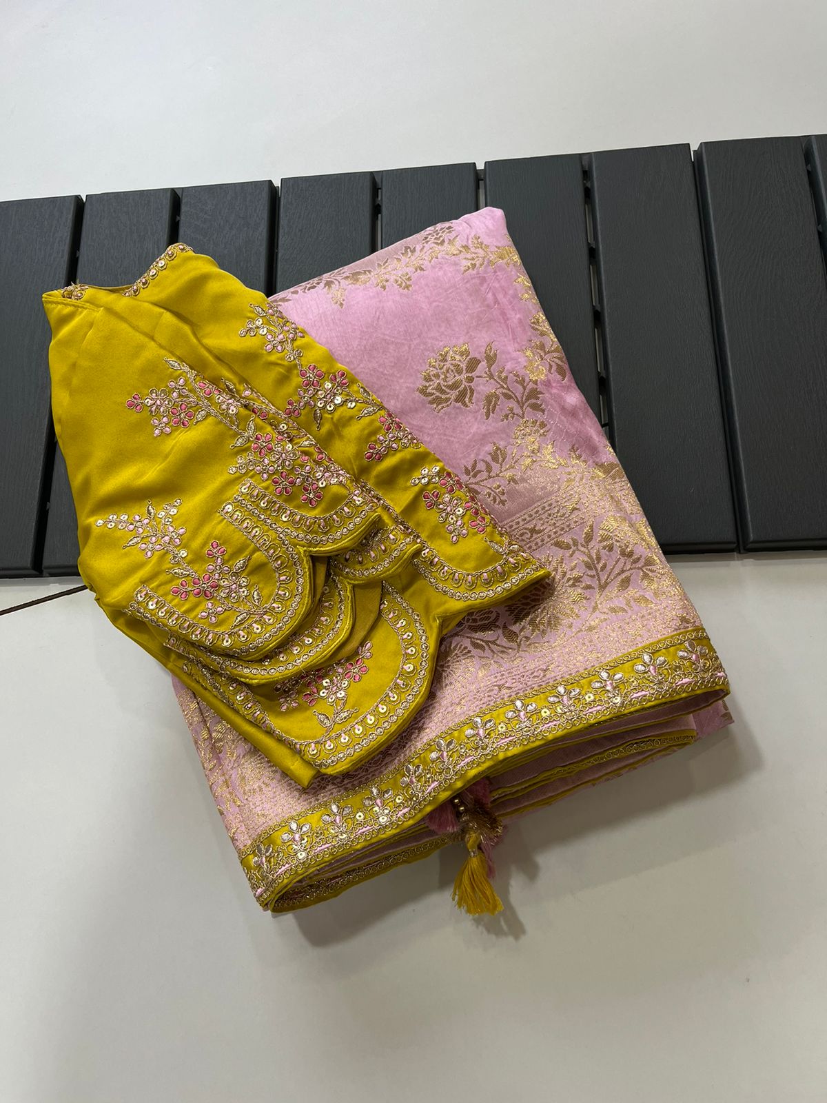 Pink Banarasi Silk Saree