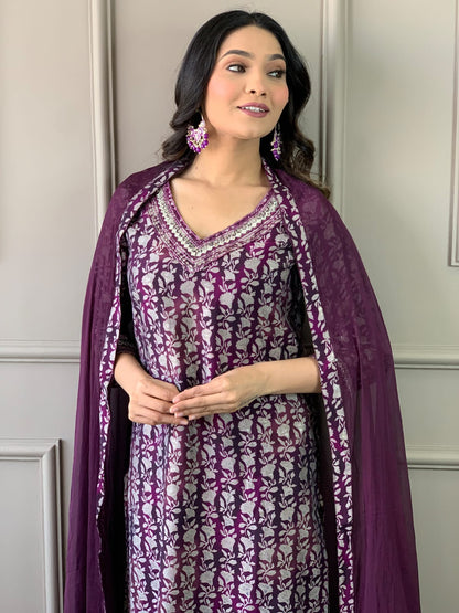 STRAIGHT KURTI PANT AND DUPATTA