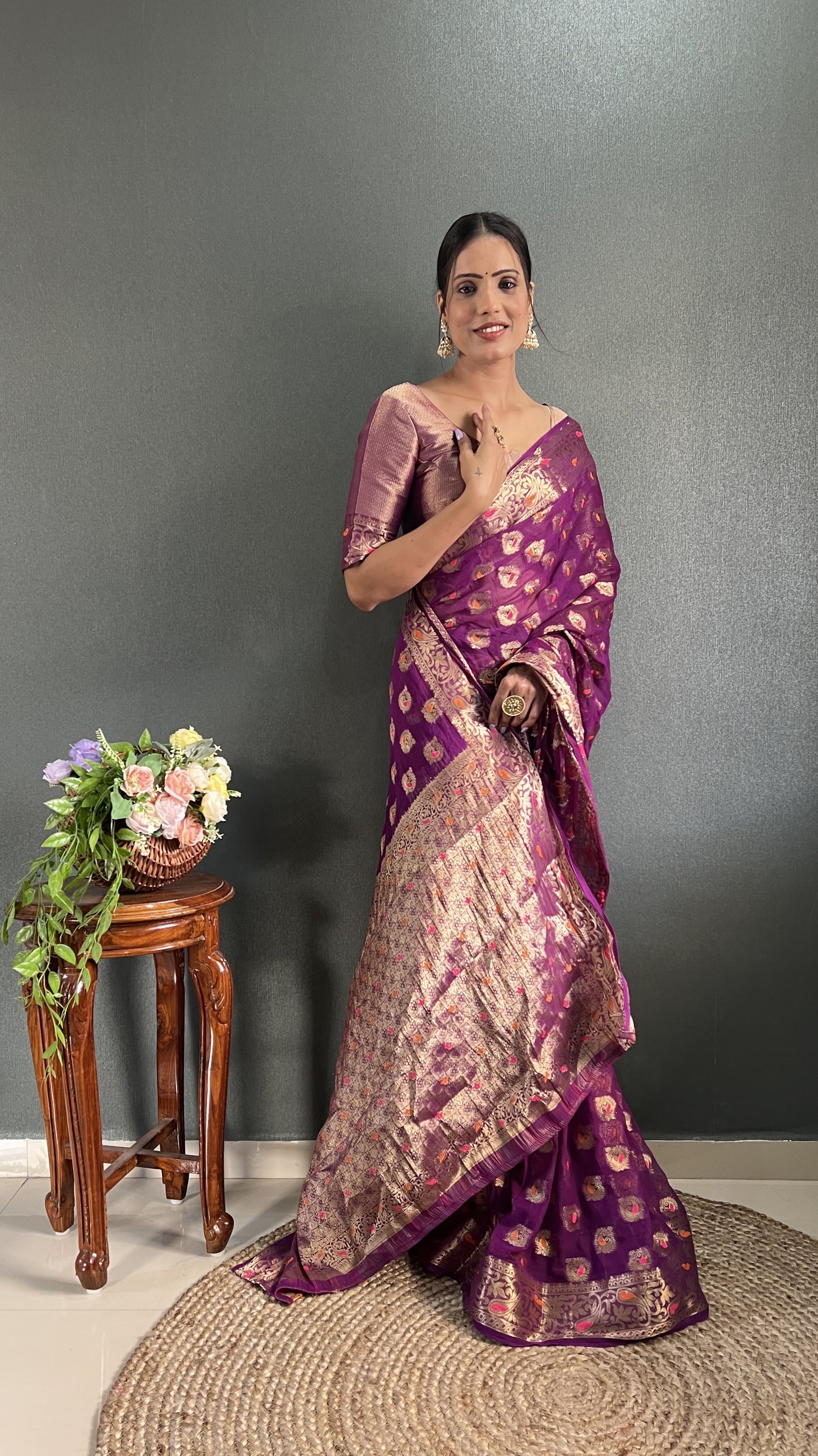 CHIFFON VISCOSE READY TO WEAR SAREE