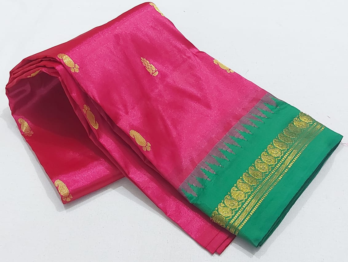 Pink Semi Silk Saree