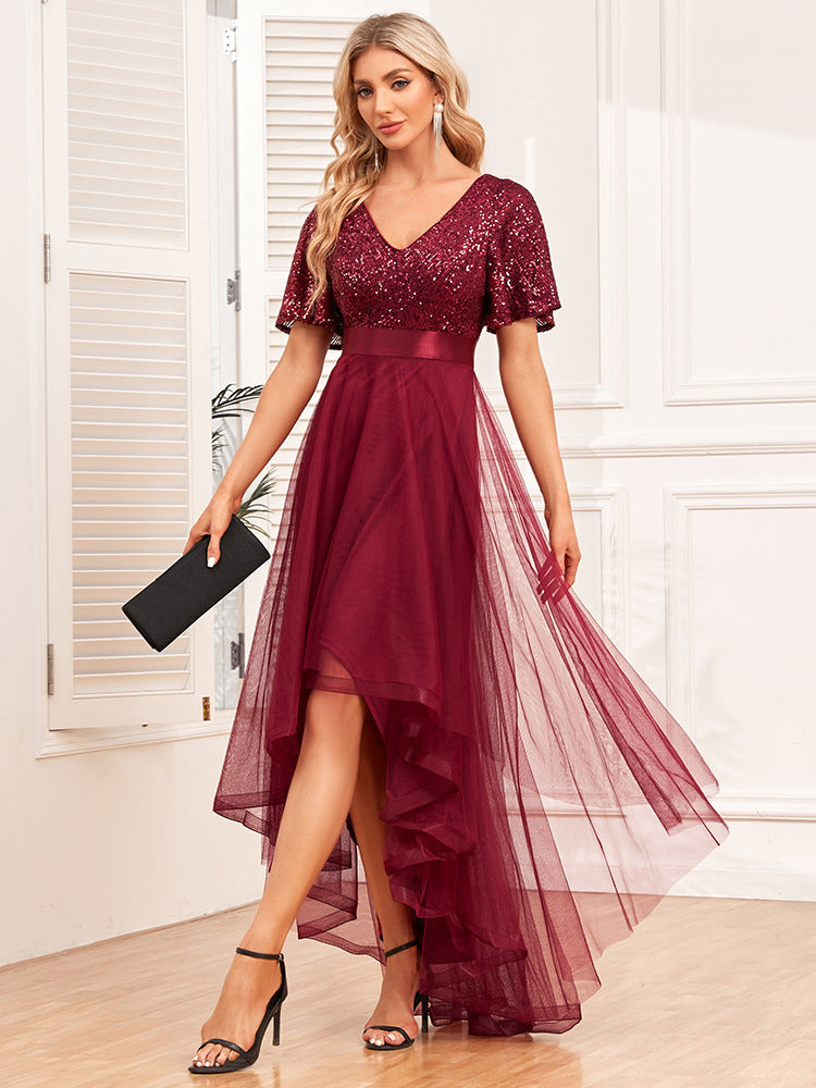 Women's Ruffled Irregular Long Dress