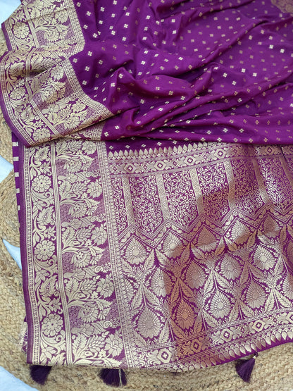 Purple Heavy Russian Georgette Silk