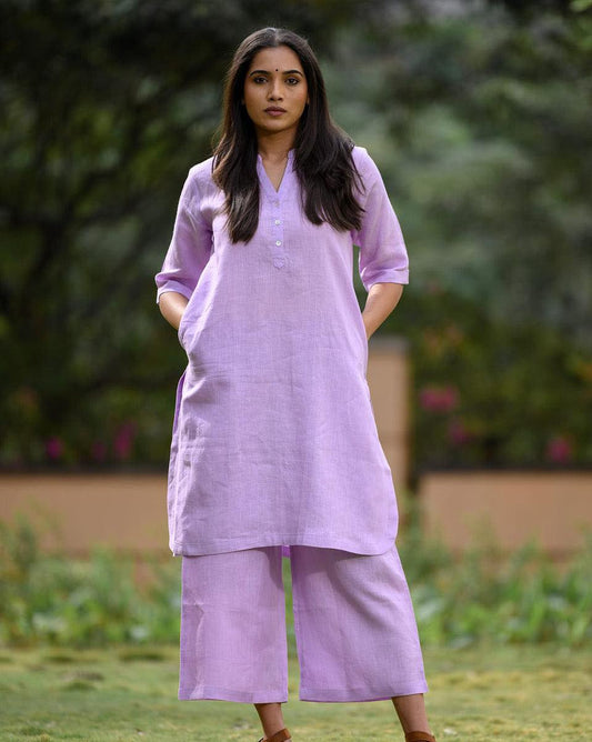 Purple Aline kurti with palazzo