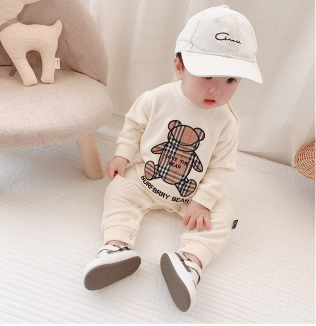 Baby Onesies Boys Baby Rompers Trendy Fans Infant Children'S Wear Girls' Rompers Plaid Children'S Jumpsuits Bears Orchids Boutique