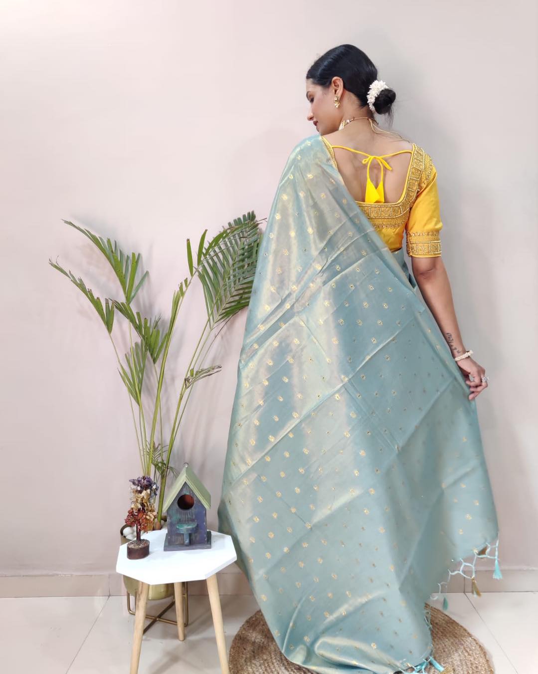 Blue Uppada Cotton Ready to Wear Saree Orchids Boutique