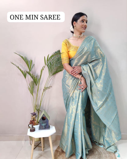 Blue Uppada Cotton Ready to Wear Saree Orchids Boutique