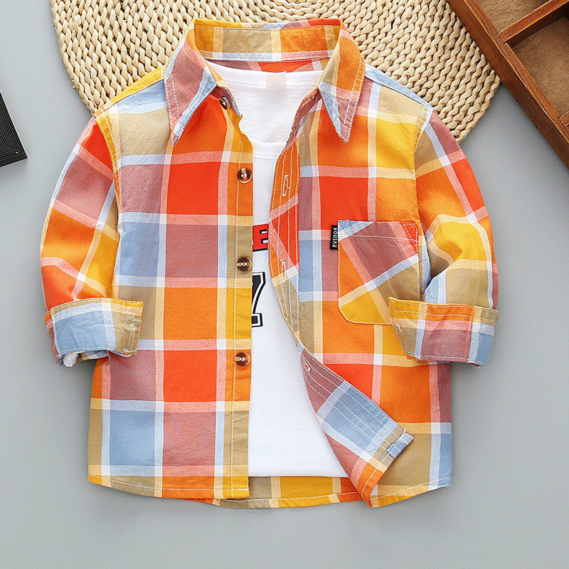 Boys Long Sleeve Plaid Shirt Jacket Spring Orchids Boutique