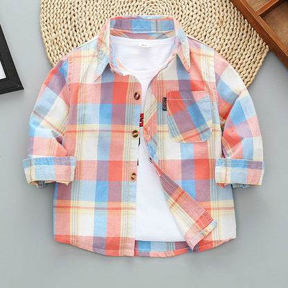 Boys Long Sleeve Plaid Shirt Jacket Spring Orchids Boutique