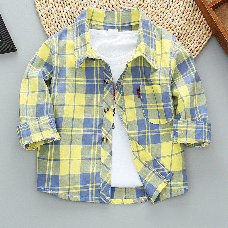 Boys Long Sleeve Plaid Shirt Jacket Spring Orchids Boutique