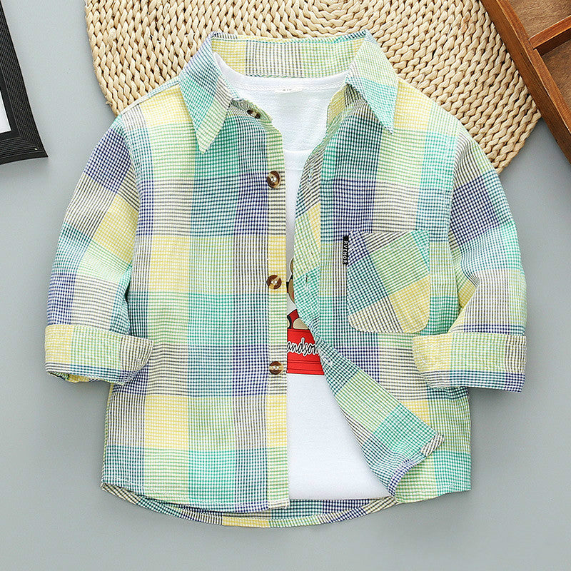 Boys Long Sleeve Plaid Shirt Jacket Spring Orchids Boutique