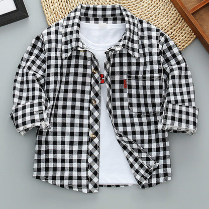 Boys Long Sleeve Plaid Shirt Jacket Spring Orchids Boutique