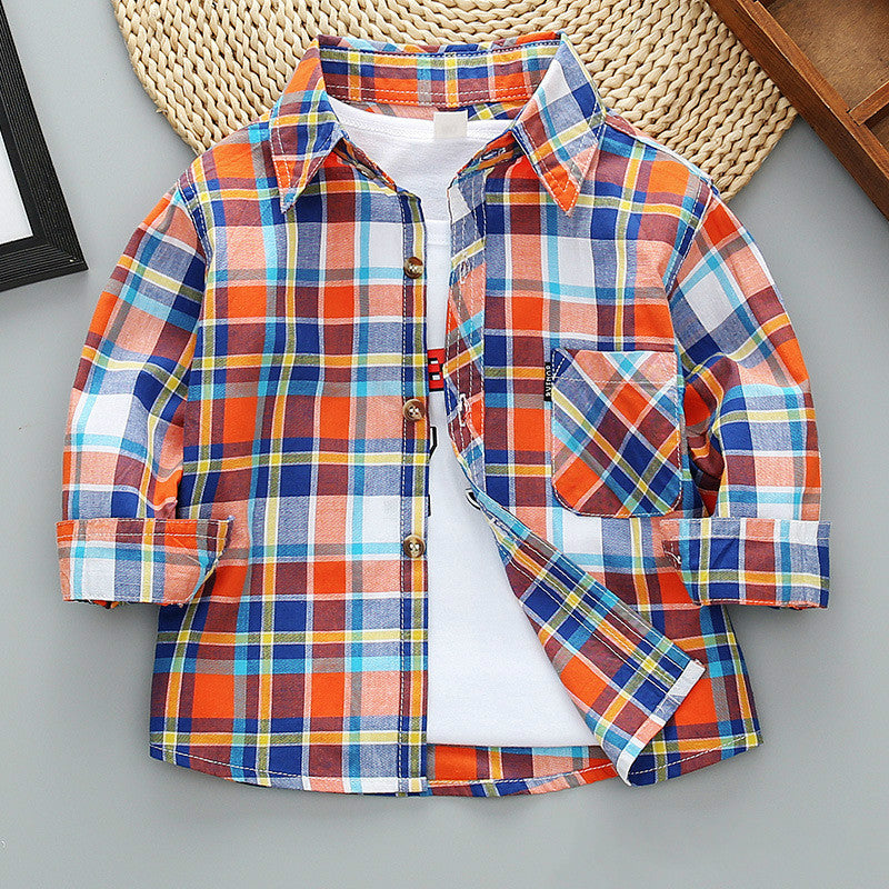 Boys Long Sleeve Plaid Shirt Jacket Spring Orchids Boutique