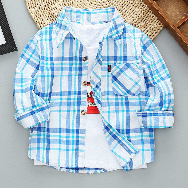 Boys Long Sleeve Plaid Shirt Jacket Spring Orchids Boutique