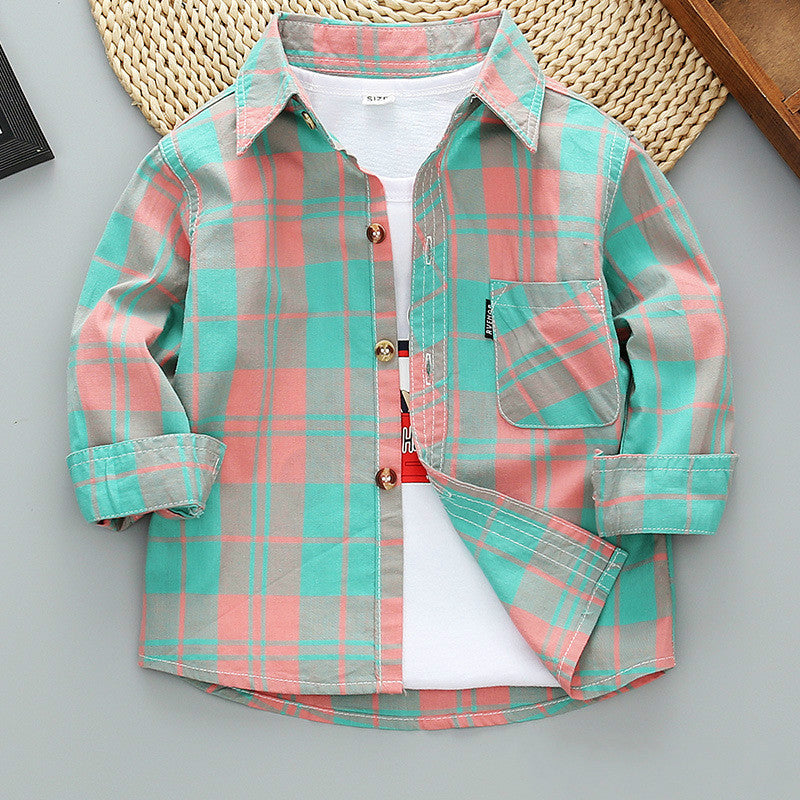 Boys Long Sleeve Plaid Shirt Jacket Spring Orchids Boutique