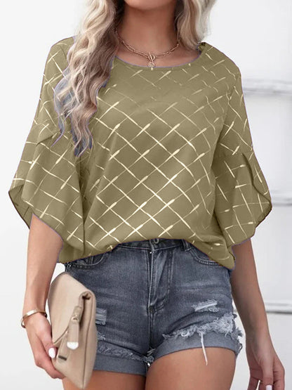 Loose Casual Ruffle Sleeve Top T-shirt Orchids Boutique