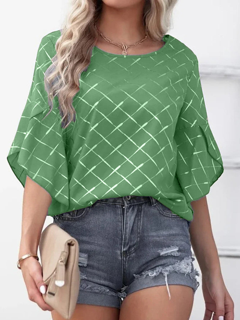 Loose Casual Ruffle Sleeve Top T-shirt Orchids Boutique